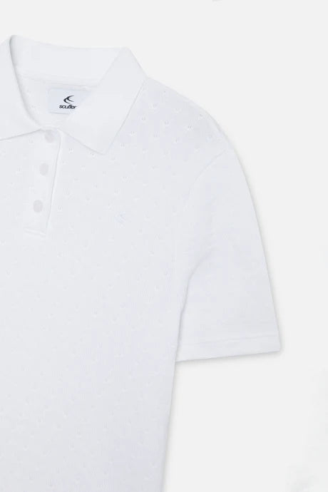 Scuffers Openwork White Polo
