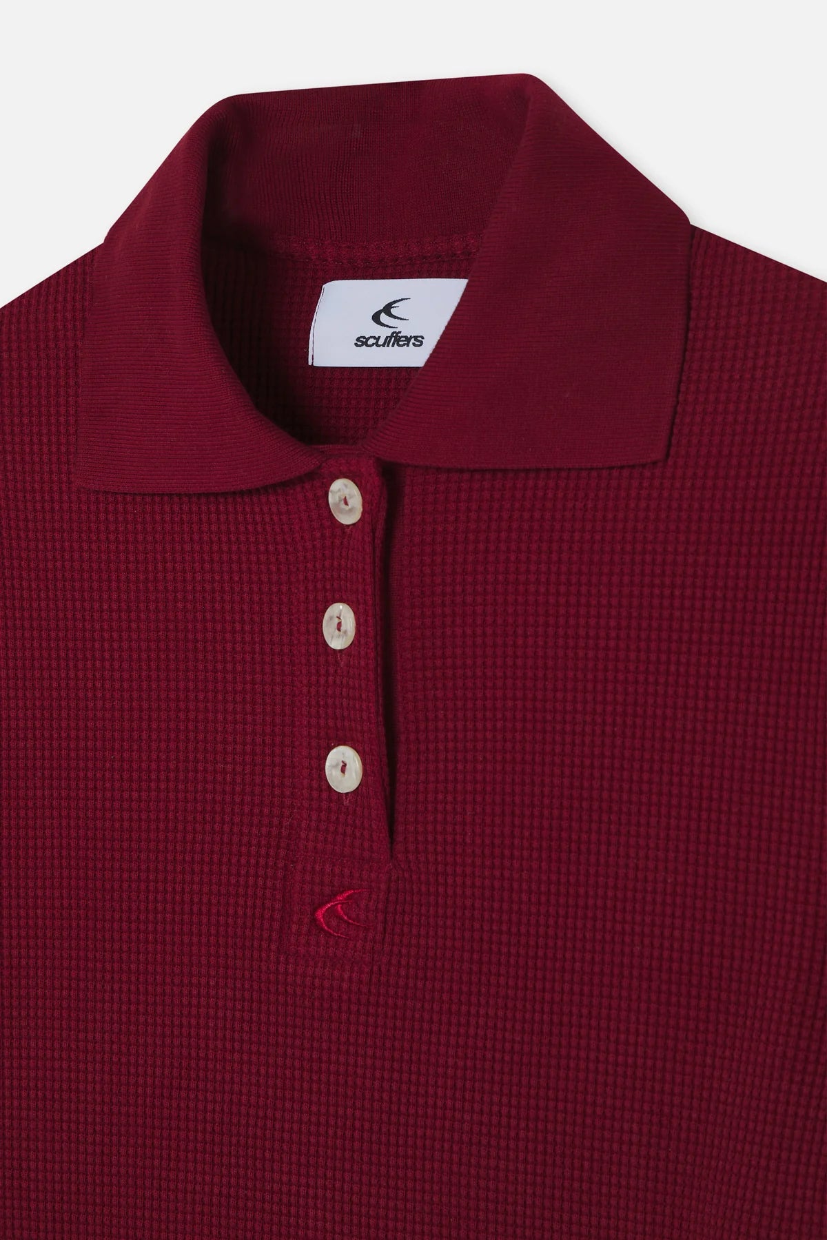 Scuffers Waffle Burgundy Polo