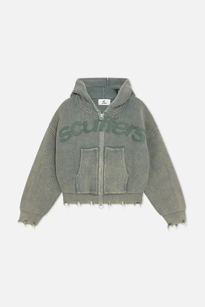Scuffers Buzz Dusty Green Knit Zipper